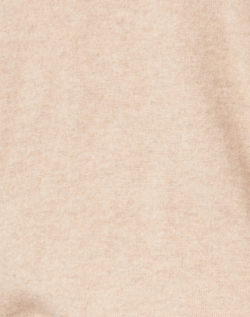 Beige Oatmeal-colored Cashmere Zip-up Hooded Sweatshirt - A Cozy Wardrobe Essential