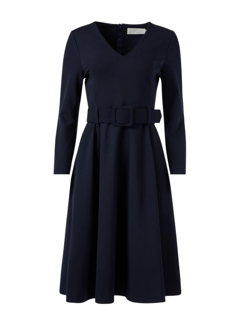 Navy Blue Thyme Women's Jersey A-Line Dress for a Classic Look