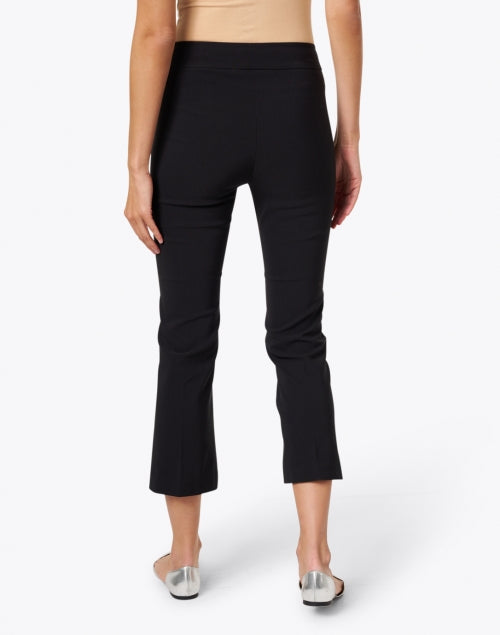 Leo Signature Elastic Pull-On Cropped Black Flared Dress Pants