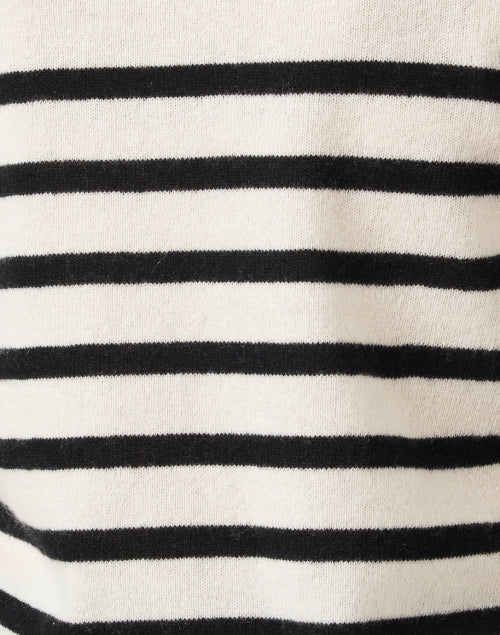 Veronica Beard Caleb All - Season Luxury 100% Cashmere Sweater with Classic Black and White Stripes