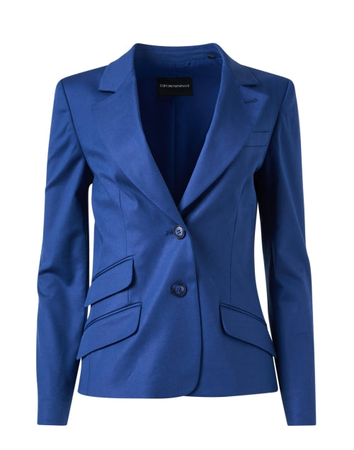 Stylish Royal Blue Cotton Blazer for a Sophisticated Look