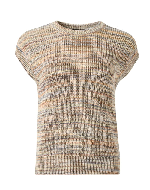 Multicolored Heathered Cotton Knit Sweater - A Timeless Wardrobe Essential