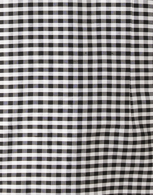 Connie Roberson Rita Branded Black and White Checkered Silk Women's Fashion Top