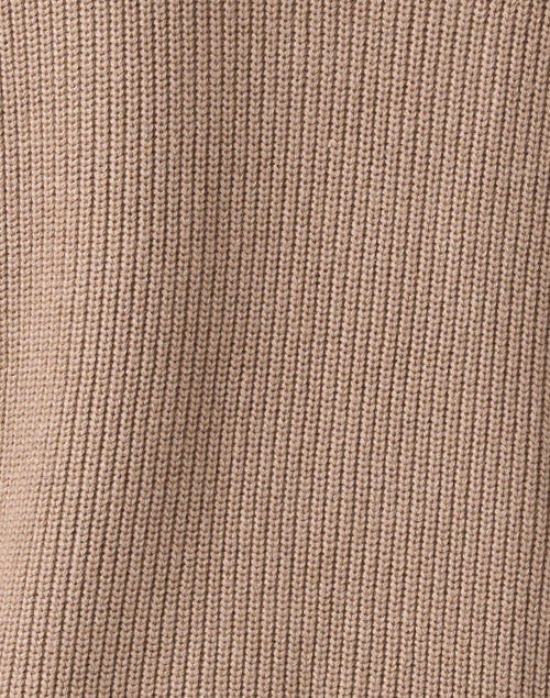 Tan-colored Cotton Zip-up Hooded Casual Jacket for Relaxed Wear