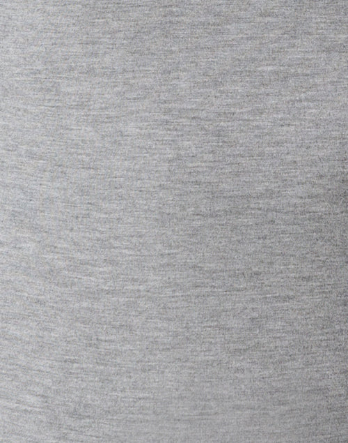 Stretchable Medium Grey Viscose Turtleneck Long - Sleeved Women's Top
