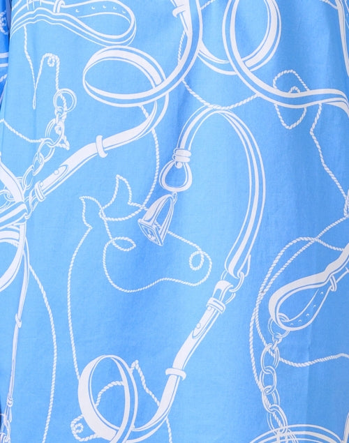 Stylish Charlotte Blue Equestrian Pattern Mini Dress for Any Occasion