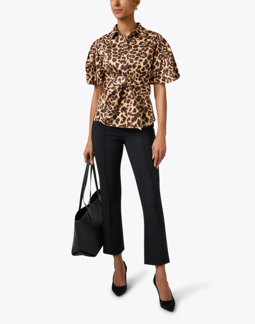Chloe Kristyn's Chic Gia Cotton Blouse with Leopard Print
