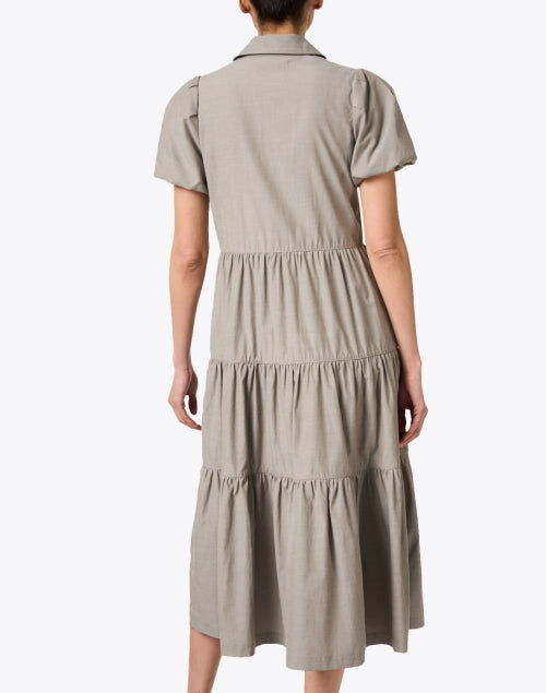 Effortless Cotton Havana Taupe Midi Dress for Various Occasions
