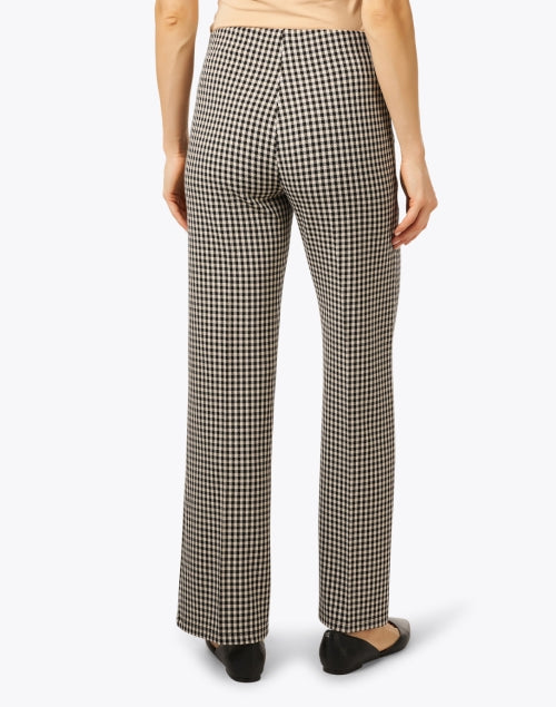 Jules Knit Pull - On Wide - Leg Trousers in Black and Tan Check