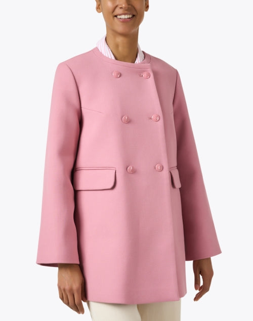 Stylish Pink Cotton Matisse Double - Breasted Jacket for Versatile Layering