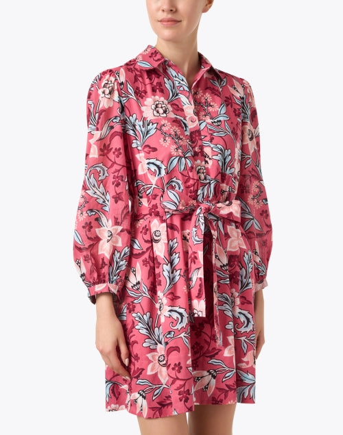 Charming Barbara Pink All - Over Floral Print Cotton Mini Dress