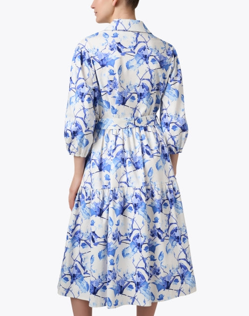 Stylish Cassie Blue Cotton Floral Print Ladies' Dress