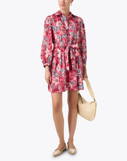 Charming Barbara Pink All - Over Floral Print Cotton Mini Dress