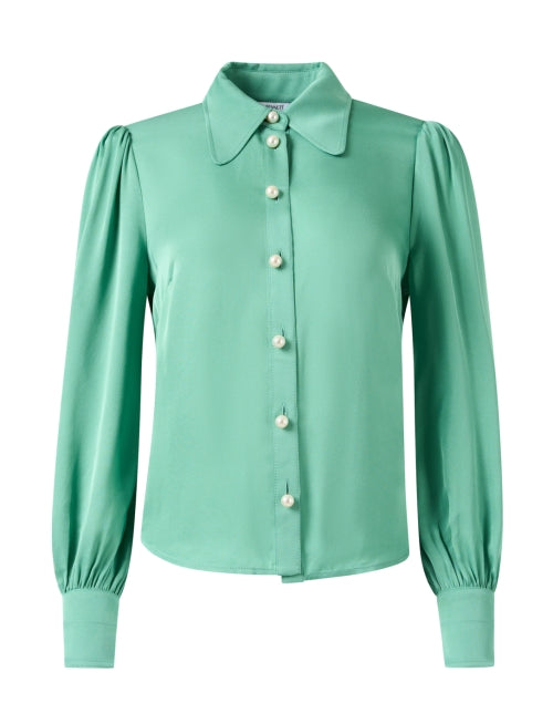 Stunning Sonya Mint Green Long - Sleeve Blouse by LK Bennett