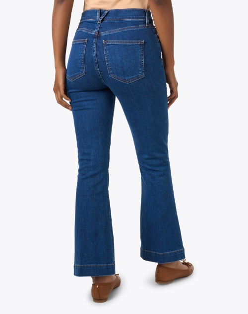 Veronica Beard Carson Blue Ankle-Length Flare Leg Stretch Denim Jeans