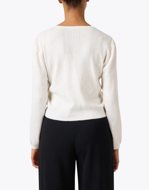 Gorgeous Ivory Sequin - Trimmed 100% Wool Aspen Cardigan