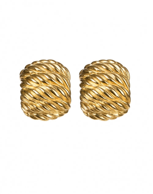 Gorgeous Gold-Plated Clip-On Textured Stud Earrings for Daily Wear