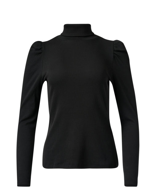 Soft Pima Cotton Black Cedar Turtleneck Long - Sleeve Top for Cooler Months