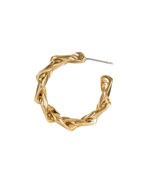Stylish Gold-Plated Maillon Chain Link Hoop Earrings for Elegant Looks