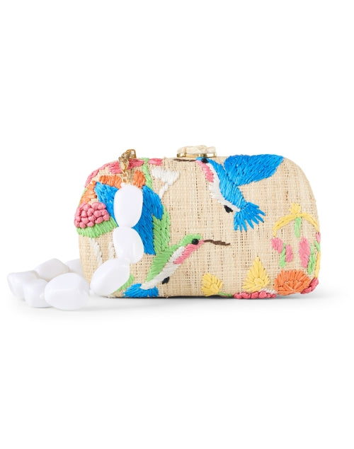 Exquisitely Embroidered Josephine Raffia Clutch Bag for Summer