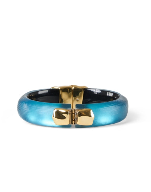 Stylish Blue Lucite Material Hinge Bracelet for Fashion Stacking