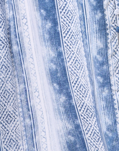 Stylish Kelsey Brand Blue and White Women's Shirt Dress