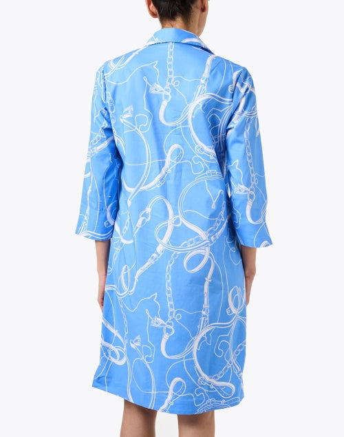Stylish Charlotte Blue Equestrian Pattern Mini Dress for Any Occasion