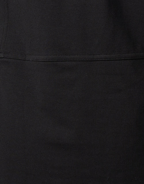 Elegant Black Long Sleeve Pima Cotton Tunic with Stitch Detailing