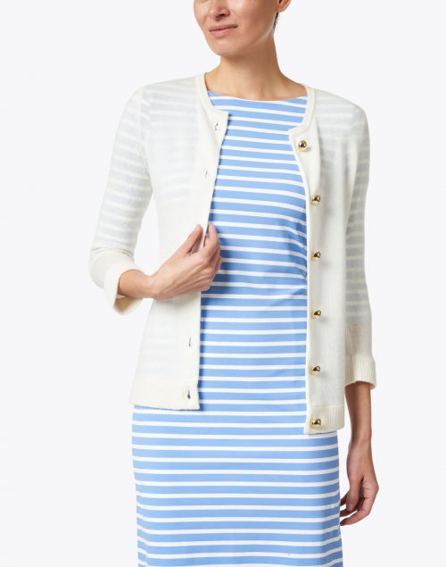 Stylish Uptown Girl Ivory Cashmere Knit Cardigan for Women