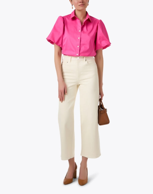 Angelina Blouse with Pink Puff Sleeves for Modern Women
