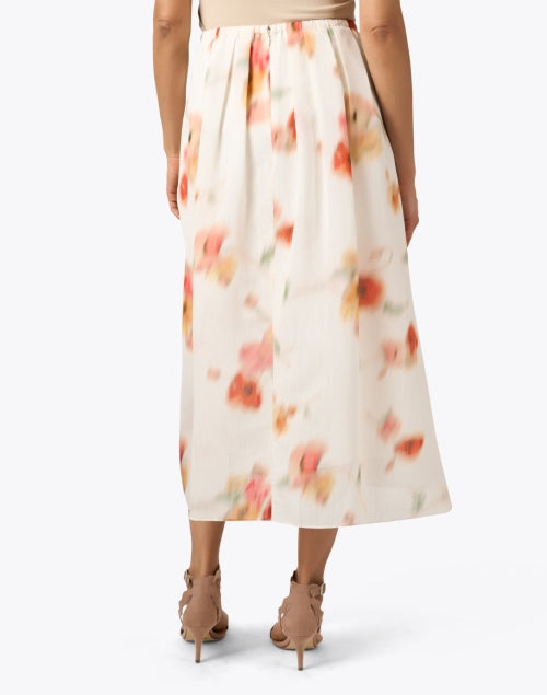 Stylish Vince Cream Midi Skirt with Modern Print and Elastic Waistband