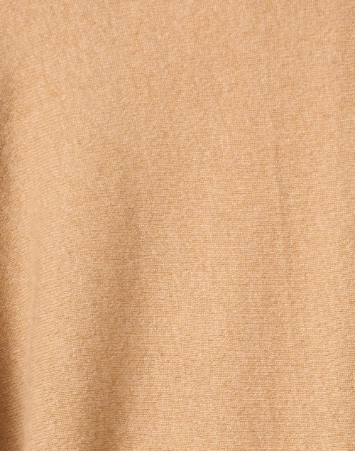 Luxurious Italian Camel Cashmere Shawl with Fringe Trim