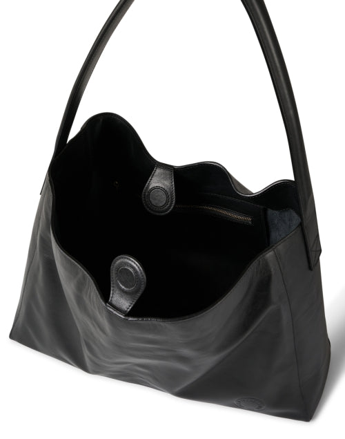 Elegant Leonore Black Premium Leather Shoulder Bag for a Sophisticated Look