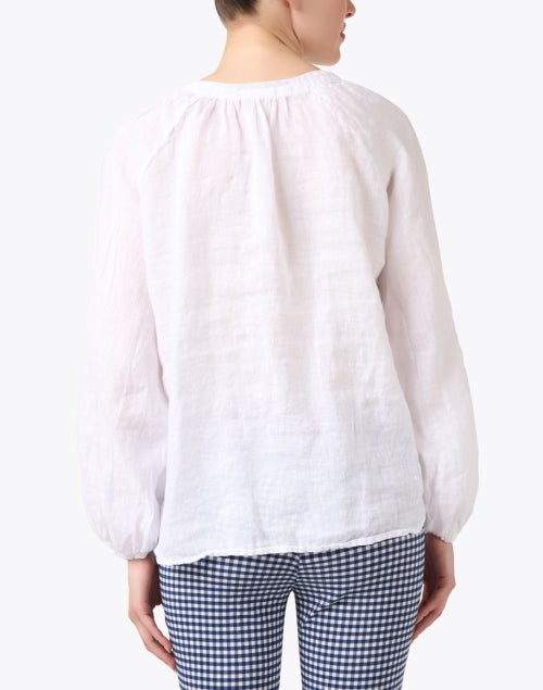 Stylish Daria All - Season White Linen Women's Top