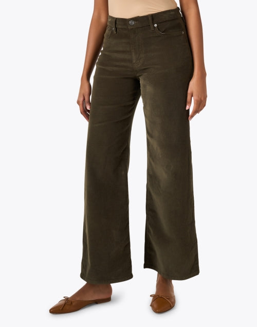 Frame's Elegant Slim-Fit Green Corduroy Trousers for Your Wardrobe Upgrade