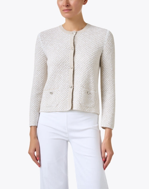 Beige Cotton Blend Sipario Casual Jacket for Work and Weekend