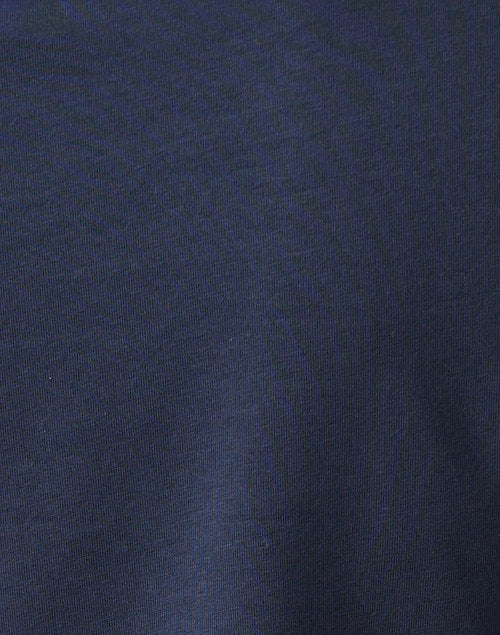 Stylish Navy Stretch Cotton Blend Jersey Three - Quarter Sleeve Top by Weekend Max Mara