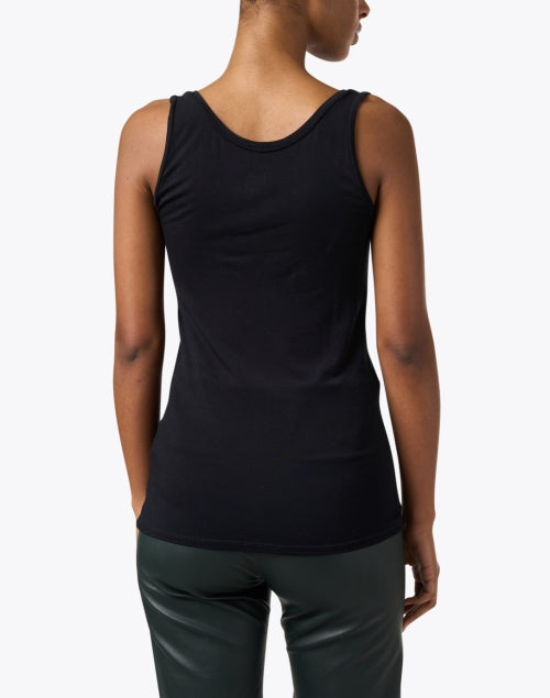 Stretchy Black Viscose Sleeveless Tank Top for Layering