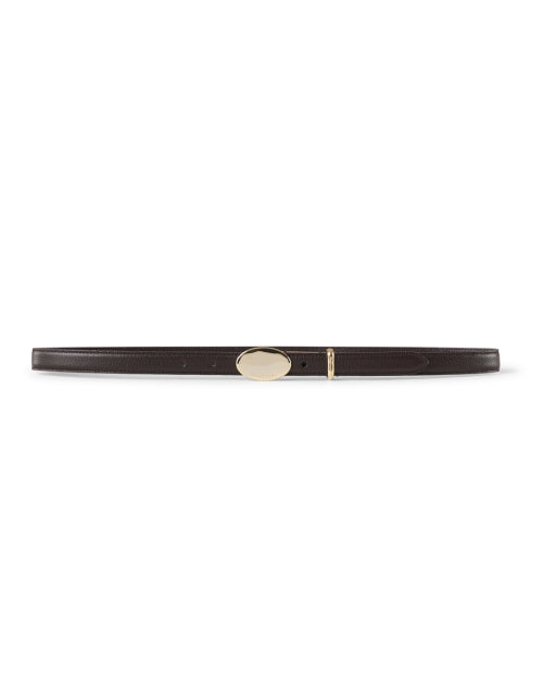 Gavazzeni's Stunning Brown Leather Belt with Modern Round Buckle by Michelle