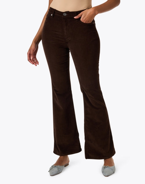 Frame's Effortless Espresso Brown Corduroy Flare-Leg Pants