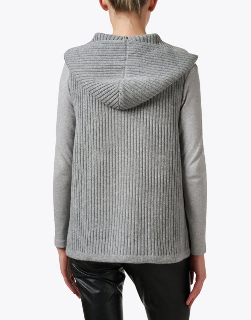 Fabiana Filippi Roccia High - quality Grey Sleeveless Hooded Wool - Silk - Cashmere Sweater