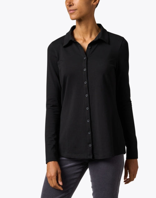 Black Men's and Women's Pima Cotton Blend Casual Classic Shirt