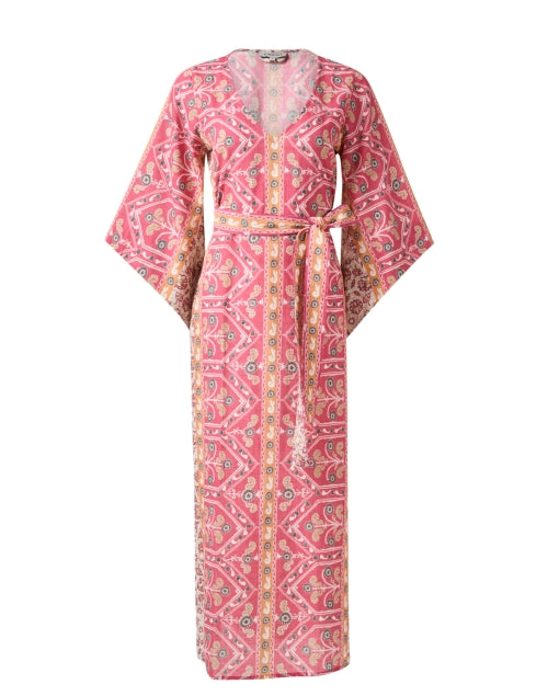 Salma Feminine Pink Printed Cotton Dress for Women