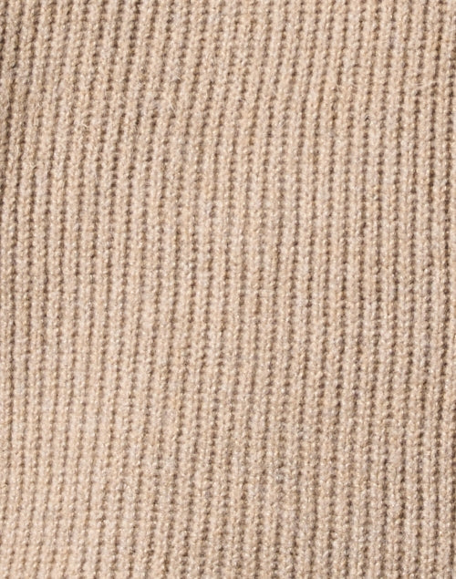 Stylish Beige Button Henley Neckline Hooded Sweater
