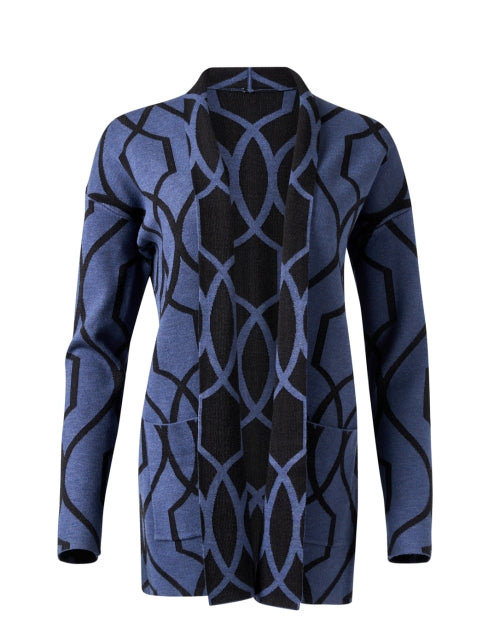 Lightweight Reversible Cardigan in Stunning Black and Indigo