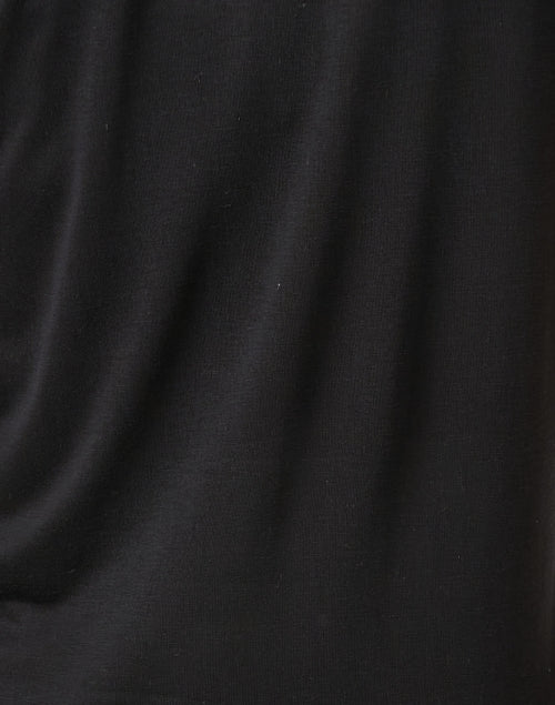 Elegant Women's Black Silk Top with Delicate Lace Trim
