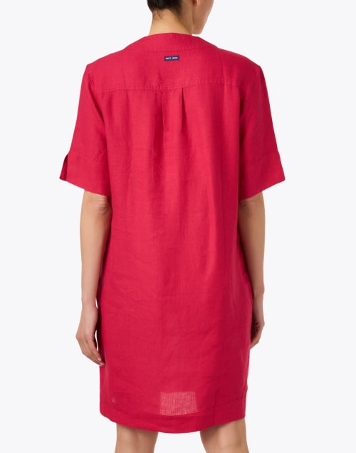 Elegant Rose Pink Women's Linen Summer Dress