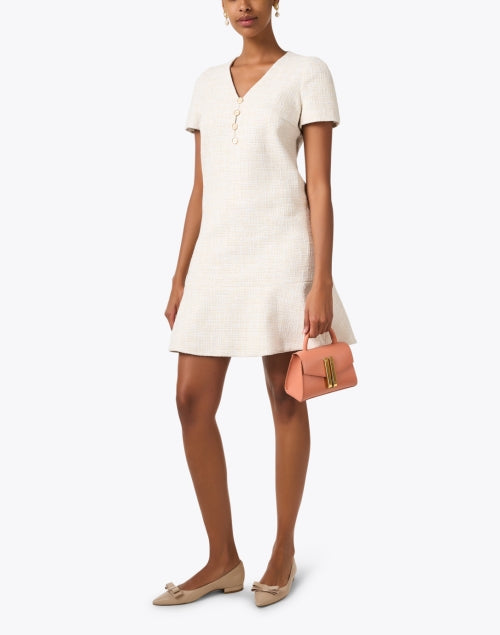 Elegant Ecru Tweed Chad Dress for Timeless Femininity