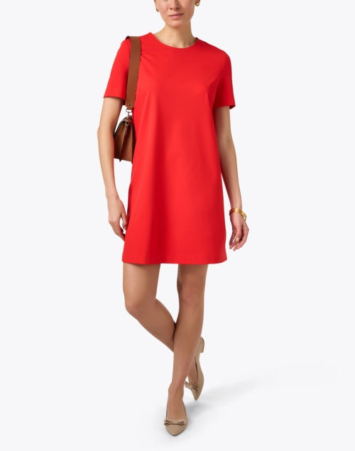 Feminine Red Shift Style Dress by Harris Wharf London