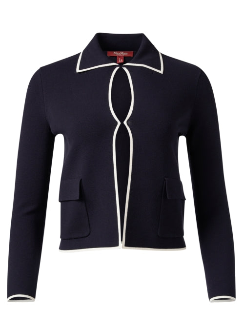 Stylish Navy Lightweight Legge Cardigan by Max Mara Studio